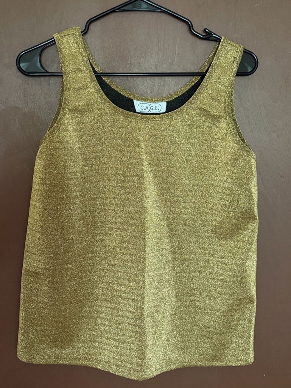 Vintage gold glittery tank top style